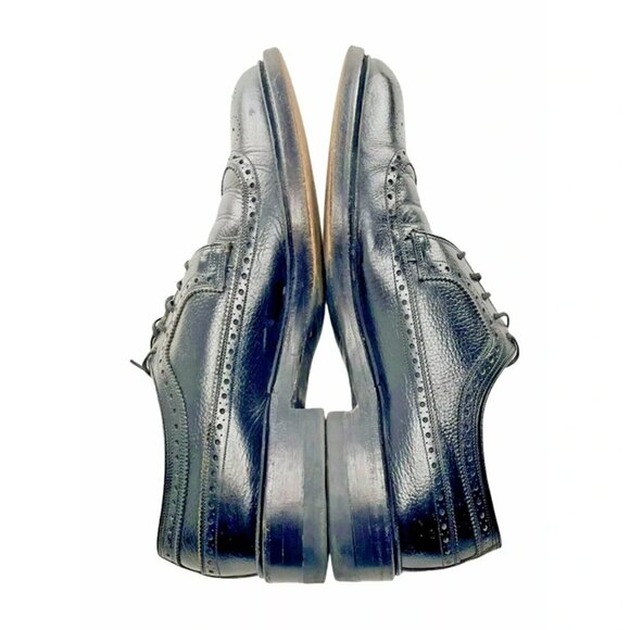 Weyenberg‎ Mens Black Round Toe Lace Up Comfort Wingtip Dress Shoes 7.5 - Picture 5 of 8